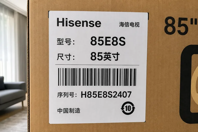 海信电视包装标签